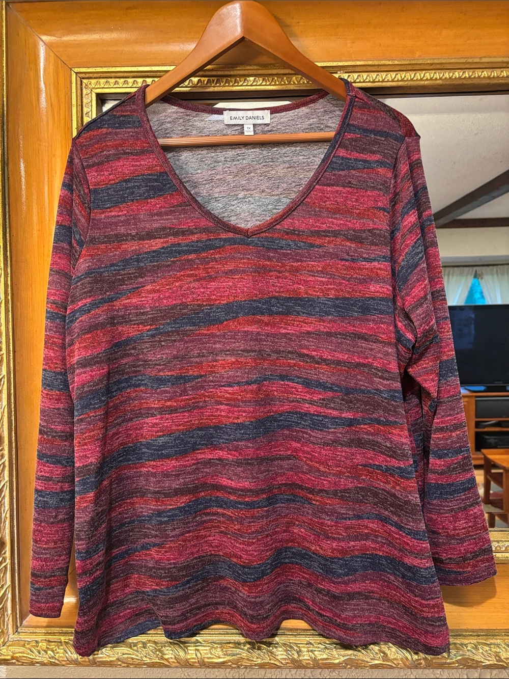 Emily Daniels Red & Blue Top - Size 1X